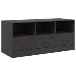 vidaXL TV Cabinet TV Stand TV Unit Entertainment Centre Olive Green Steel - black