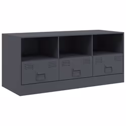 vidaXL TV Cabinet TV Stand TV Unit Entertainment Centre Olive Green Steel - anthracite
