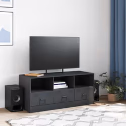 vidaXL TV Cabinet TV Stand TV Unit Entertainment Centre Olive Green Steel - anthracite