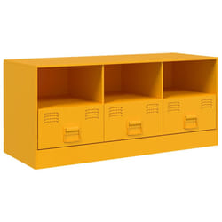 vidaXL TV Cabinet TV Stand TV Unit Entertainment Centre Olive Green Steel - mustard yellow