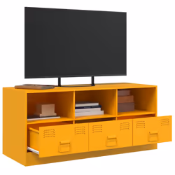 vidaXL TV Cabinet TV Stand TV Unit Entertainment Centre Olive Green Steel - mustard yellow - Additional view 4