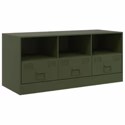 vidaXL TV Cabinet TV Stand TV Unit Entertainment Centre Olive Green Steel - olive green