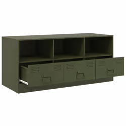 vidaXL TV Cabinet TV Stand TV Unit Entertainment Centre Olive Green Steel - olive green - Additional view 6