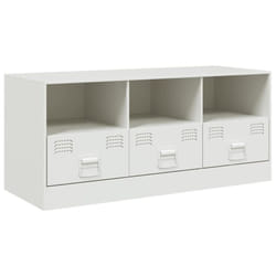 vidaXL TV Cabinet TV Stand TV Unit Entertainment Centre Media Unit White Steel
