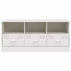 vidaXL TV Cabinet TV Stand TV Unit Entertainment Centre Media Unit White Steel - Additional view 5