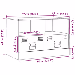 vidaXL TV Cabinet TV Stand TV Unit Entertainment Centre Mustard Yellow Steel - pink, 1 pcs - Additional view 3