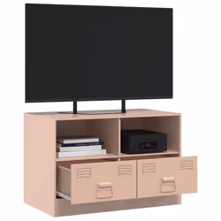 vidaXL TV Cabinet TV Stand TV Unit Entertainment Centre Mustard Yellow Steel - pink, 1 pcs - Additional view 4