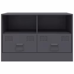 vidaXL TV Cabinet TV Stand TV Unit Entertainment Centre Mustard Yellow Steel - anthracite, 2 pcs - Additional view 4