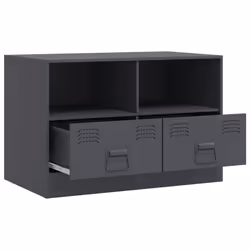 vidaXL TV Cabinet TV Stand TV Unit Entertainment Centre Mustard Yellow Steel - anthracite, 2 pcs - Additional view 5