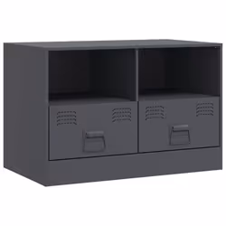 vidaXL TV Cabinet TV Stand TV Unit Entertainment Centre Mustard Yellow Steel - anthracite, 2 pcs - Additional view 6