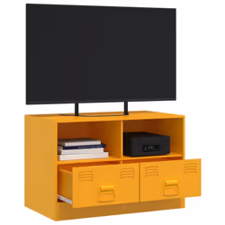 vidaXL TV Cabinet TV Stand TV Unit Entertainment Centre Mustard Yellow Steel - mustard yellow, 1 pcs - Additional view 4