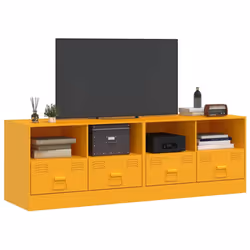 vidaXL TV Cabinet TV Stand TV Unit Entertainment Centre Mustard Yellow Steel - mustard yellow, 2 pcs - Additional view 2