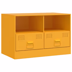 vidaXL TV Cabinet TV Stand TV Unit Entertainment Centre Mustard Yellow Steel - mustard yellow, 2 pcs - Additional view 6
