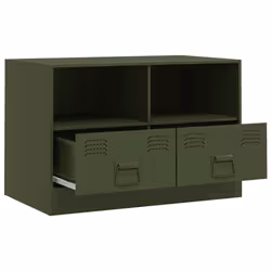 vidaXL TV Cabinet TV Stand TV Unit Entertainment Centre Mustard Yellow Steel - olive green, 2 pcs - Additional view 5