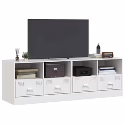 vidaXL TV Cabinet TV Stand TV Unit Entertainment Centre Mustard Yellow Steel - white, 2 pcs - Additional view 2