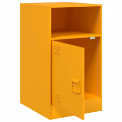 vidaXL Bedside Cabinets Bed Table Nightstand Side Table Bed Cabinet Steel - mustard yellow, 2 pcs - Additional view 5