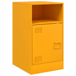 vidaXL Bedside Cabinets Bed Table Nightstand Side Table Bed Cabinet Steel - mustard yellow, 2 pcs - Additional view 6