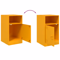 vidaXL Bedside Cabinets Bed Table Nightstand Side Table Bed Cabinet Steel - mustard yellow, 2 pcs - Additional view 9