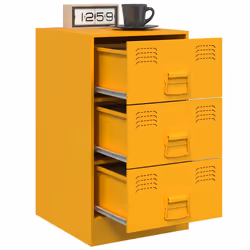 VidaXL 841782 nightstand/bedside table Yellow - Additional view 4