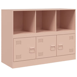 vidaXL Sideboard Home Storage Cupboard Side Cabinet Highboard Black Steel - pink