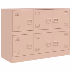 vidaXL Sideboard Living Room Storage Cupboard Cabinet Highboard Pink Steel - pink