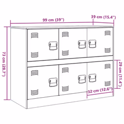 vidaXL Sideboard Living Room Storage Cupboard Cabinet Highboard Pink Steel - pink