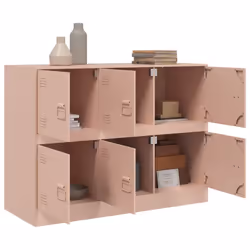 vidaXL Sideboard Living Room Storage Cupboard Cabinet Highboard Pink Steel - pink - Additional view 4