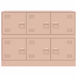 vidaXL Sideboard Living Room Storage Cupboard Cabinet Highboard Pink Steel - pink - Additional view 5