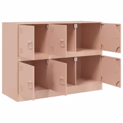 vidaXL Sideboard Living Room Storage Cupboard Cabinet Highboard Pink Steel - pink - Additional view 6