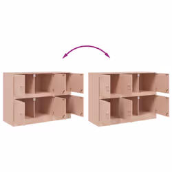 vidaXL Sideboard Living Room Storage Cupboard Cabinet Highboard Pink Steel - pink - Additional view 9