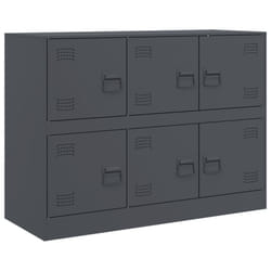vidaXL Sideboard Storage Cupboard Side Cabinet Highboard Mustard Yellow Steel - anthracite