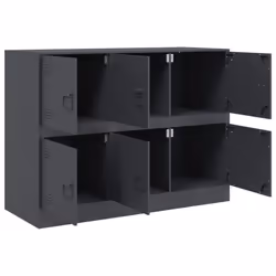 vidaXL Sideboard Storage Cupboard Side Cabinet Highboard Mustard Yellow Steel - anthracite - Additional view 6