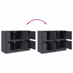 vidaXL Sideboard Storage Cupboard Side Cabinet Highboard Mustard Yellow Steel - anthracite - Additional view 9