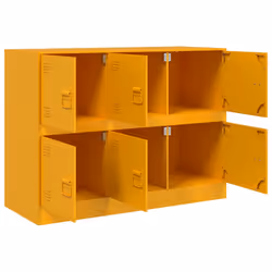vidaXL Sideboard Storage Cupboard Side Cabinet Highboard Mustard Yellow Steel - mustard yellow - Additional view 6