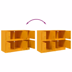 vidaXL Sideboard Storage Cupboard Side Cabinet Highboard Mustard Yellow Steel - mustard yellow - Additional view 9