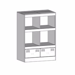 vidaXL Highboard Sideboard Side Cabinet Home Storage Cupboard Anthracite Steel - black - Additional view 10