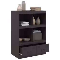 vidaXL Highboard Sideboard Side Cabinet Home Storage Cupboard Anthracite Steel - black - Additional view 4