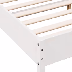 vidaXL Bed Frame with Headboard Bed Base White 140x200 cm Solid Wood Pine - white, 120 x 200 cm - Additional view 6