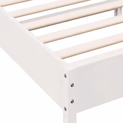 vidaXL Bed Frame with Headboard Bed Base White 140x200 cm Solid Wood Pine - white, 75 x 190 cm - Additional view 6