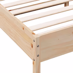 vidaXL Bed Frame with Headboard Wax Brown 150x200 cm King Size Solid Wood Pine - natural, 120 x 190 cm - Additional view 6