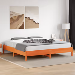 vidaXL Bed Frame Home Bed Base Bedstead Wax Brown 200x200 cm Solid Wood Pine