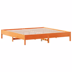 vidaXL Bed Frame Home Bed Base Bedstead Wax Brown 200x200 cm Solid Wood Pine - Additional view 5