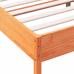 vidaXL Bed Frame Home Bed Base Bedstead Wax Brown 200x200 cm Solid Wood Pine - Additional view 6