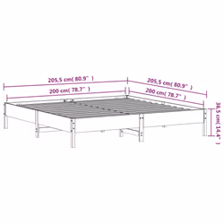 vidaXL Bed Frame Home Bed Base Bedstead Wax Brown 200x200 cm Solid Wood Pine - Additional view 8