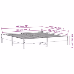 vidaXL Bed Frame Bedroom Bed Base Bedstead Mattress Foundation Solid Wood Pine - brown, 180 x 200 cm - Additional view 8