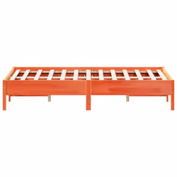 vidaXL Bed Frame Bedroom Bed Base Bedstead Mattress Foundation Solid Wood Pine - brown, 160 x 200 cm - Additional view 4