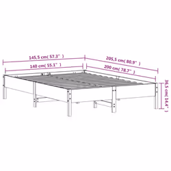 vidaXL Bed Frame Home Bed Base Bedstead Wax Brown 140x200 cm Solid Wood Pine
