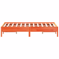 vidaXL Bed Frame Home Bed Base Bedstead Wax Brown 140x200 cm Solid Wood Pine - Additional view 4