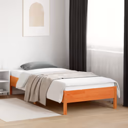 vidaXL Bed Frame Home Bed Base Bedstead Wax Brown 100x200 cm Solid Wood Pine - Additional view 2