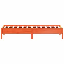 vidaXL Bed Frame Home Bed Base Bedstead Wax Brown 100x200 cm Solid Wood Pine - Additional view 4
